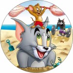 Jedlý papier Tom a Jerry na pláži 19,5 cm - Pictu Hap - Pictu Hap