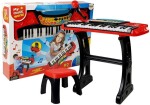 Mamido Detský keyboard s mikrofónom a stolčekom červený