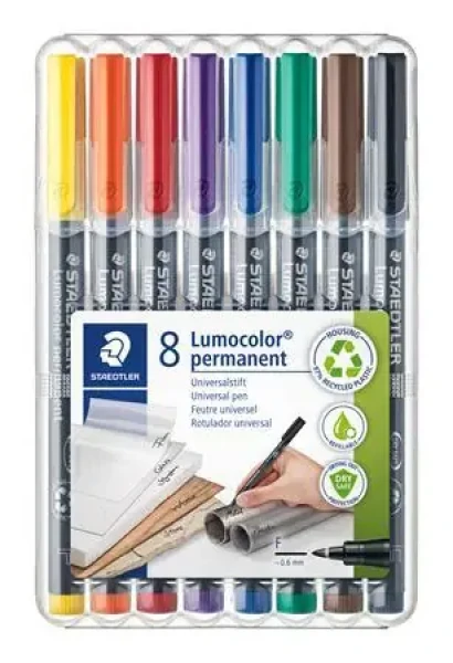 Staedtler Lumocolor permanent F / Popisovač / sada 8 ks / 8 farieb / stopa 0,6 mm (318 WP8)