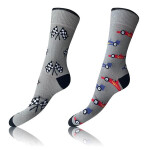 Veselé ponožky 2 páry CRAZY SOCKS 2x - BELLINDA - sivé 43 - 46