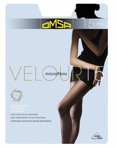 Dámske velúrové pančuchy 15 den - Omsa S-2 natural