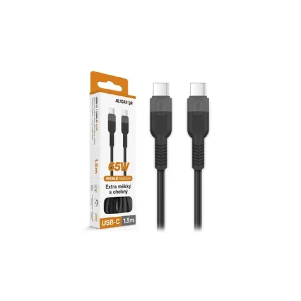 Aligator Dátový kábel SoftPastels 3A 65W / USB-C/USB-C / čierny (DATKP71)