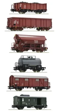 Roco 76030 Sada 6 ks nákladných vagónov DR IV