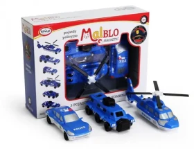 MALBLO Magnetická stavebnica Policajné vozidlá