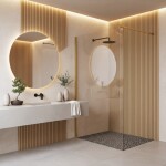 REA/S - Sprchová zástena Flexi Transparent / Brush Gold 140 KPL-K99277
