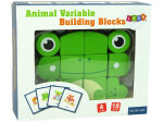 Mamido Kreatívne drevené bloky priestorové puzzle žaba 3D