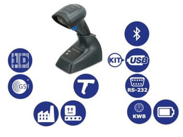 DATALOGIC QuickScan I QBT2131 kit2-USB / snímač 1D čiarových kódov / BT / multi-IF / čierna (QBT2131-BK-BTK1)