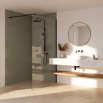 REA/S - Sprchová zástena Flexi Transparent / Black 110 KPL-K99161