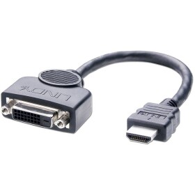 LINDY HDMI / DVI káblový adaptér Zástrčka HDMI-A, DVI-D 24+1pol. zásuvka 0.20 m čierna 41227 HDMI kábel; 41227