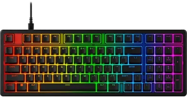 HyperX Origins 2 1800 čierna / Herná klávesnica / mechanická / RGB / numerická / US / USB-C