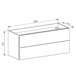 Mereo Aira, kúpeľňová skrinka s keramickým umývadlom 101 cm, dub Kronberg CN722