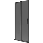 MEXEN/S - Velar L dvojkrídlová posuvná vaňová zástena 80 x 150, grafit, čierna 896-080-003-41-70