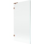 MEXEN/S - Lunar L vaňová zástena FIX 90 x 150, transparent, meď kartáčovaná 897L-090-000-65-00