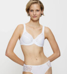 Dámska moderná čipkovaná+bavlnená podprsenka W02 - WHITE - biela 0003 - TRIUMPH WHITE 90D