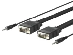 MicroConnect Kábel Full HD SVGA HD15 s Jack konektormi 5m čierna / Full HD (1920x1080) @ 60Hz / 3.5mm Jack (MONGG5BMJ)