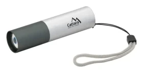 Cattara Svietidlo vreckové LED 120lm ZOOM nabíjací SILVER / CREE XP-E LED / 3.7V 400 mAh / micro USB (13164)