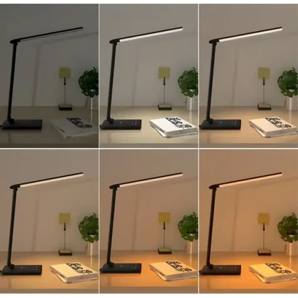 LT-T10 čierna / Stolová LED lampička / dotykové ovládanie / 12W / 3000-6500K / 7 stupňov stmievania / 5 režimov (LT-T10 Black)