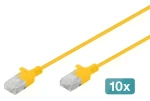 Digitus CAT6 U-UTP Slim žltá 0,5m / Patch kábel / U/UTP / AWG 37 / LSZH plášť / 10 ks (DK-1618-005S-Y-10)
