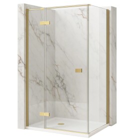 REA/S - Sprchovací kút Atlas 80x80 Brush Gold vľavo KPL-K4372