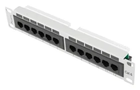 Lanberg Patch panel 10" sivý / Patch panel / 12 portov / 1U / Cat.6 UTP (PPU6-9012-S)