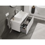MEXEN/S - Rivel kúpeľňová skrinka pod umývadlo 90, 1 šuplík, reliéf, biela mat 91A20-09047-1-BF01