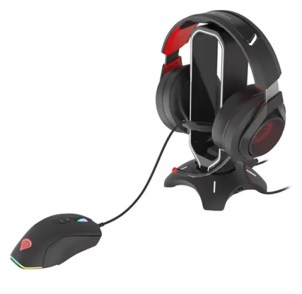 Genesis Vanad 500 čierna / Mouse bungee / USB hub 2x USB-A / LED podsvietenie / stojan na slúchadlá (NBU-1602)
