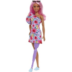 Mattel Barbie modelka kvetinové šaty na jedno rameno