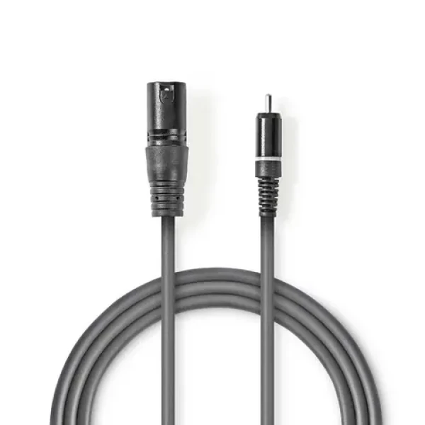 Nedis Nevyvážený Audio Cable XLR 3pinový (F) - RCA (M) 1.50 m tmavo šedá (COTH15205GY15)