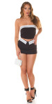 Sexy Skorts with folded waistband stripe detail black