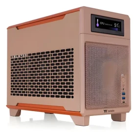 Thermaltake TR100 svetlo hnedá / Skriňa / mini ITX / 2x USB-A / 1x USB-C / bez zdroja (CA-11A-00SGNN-00)