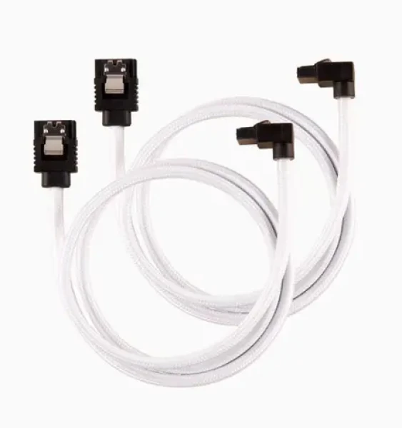 Corsair Premium Sleeved SATA 6Gbps kábel lomený 60cm biela (2ks) (CC-8900283)
