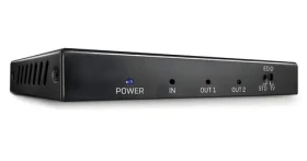 Lindy 2 Port HDMI 18G čierna / HDMI splitter / 4K 60Hz / HDCP 2.2 / EDID management (38235)