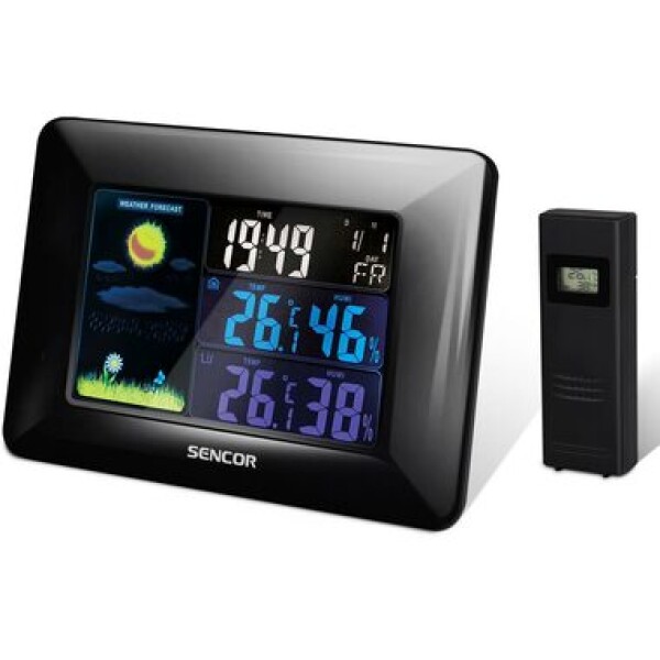 Sencor SWS 4250 Meteostanica čierna / farebný LCD / bezdrôtový snímač (8590669252169)