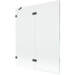 MEXEN/S - Lunar vaňová zástena 2-krídlová ľavá 140 x 150, transparent, grafit kartáčovaná 897-140-100-66-00-L