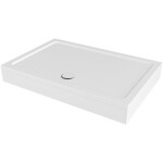 CERANO - Sprchová vanička obdĺžniková Brio - SMC/minerálny kompozit - štruktúrovaná biela - 140x90x4 + 2x čelný panel + nožičky CER-562236