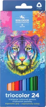 KOH-I-NOOR Trojhranné pastelky Triocolor 12ks Tiger (155181)