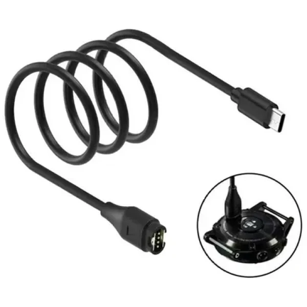 Beline nabíjací kábel pre hodinky Garmin 1 m čierny / Nabíjací kábel / USB-C / 1 m (Beli03747)