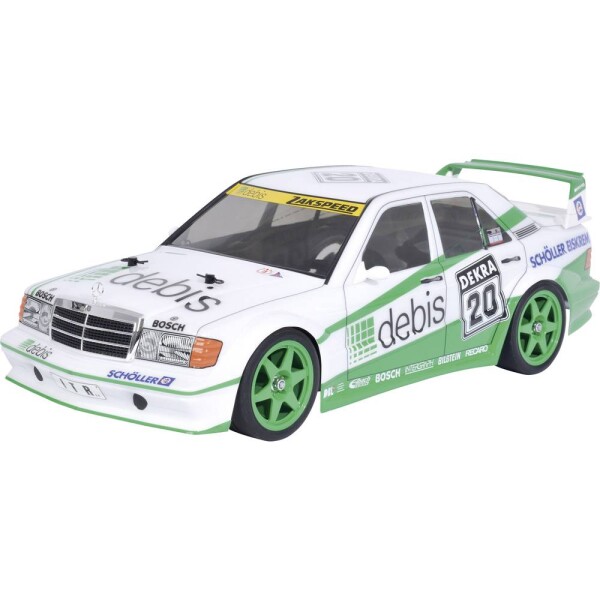 Tamiya TT-01E Mercedes Benz 190E debis Zakspeed komutátorový 1:10 RC model auta elektrický cestný model 4WD (4x4) BS; 58656