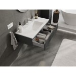 MEXEN/S - Rivel kúpeľňová skrinka 100 cm s umývadlom Otis, 1 šuplík, reliéf, grafit mat/biela mat 91A20-10023-1-BF66-W18M01