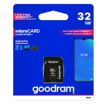 Goodram microSDHC 32GB + adaptér / Class 10 / UHS-I U1 / R: 100 MBs / W: 10 MBs (M1AA-0320R12)