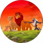 Jedlý papier Lev hliadka Simba s rodinou 19,5 cm - Pictu Hap - Pictu Hap