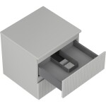 MEXEN/S - Rivel kúpeľňová skrinka pod umývadlo 50 cm s doskou, 2 zásuvky, reliéf, šedá mat 91A20-05047-2-BFFC62