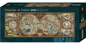 HEYE Panoramatické puzzle Mapa sveta (pologuľa)