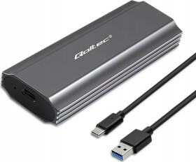 Qoltec Obudowa/kieszeń NV2271 na disk M.2 SSD | SATA | NVMe | USB-C | 2TB