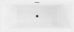 MEXEN/S - Lita vaňa voľne stojaca 170 x 75, biela, sifón a prepad čierna 52121707500-70