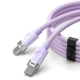 Orico CDX fialová / Nabíjací kábel USB-C - USB-C / Power Delivery 60W / 3A / 1 m