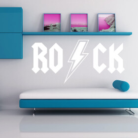 Veselá Stena Samolepka Rock Farba: bílá, Veľkosť: 80 x 40 cm