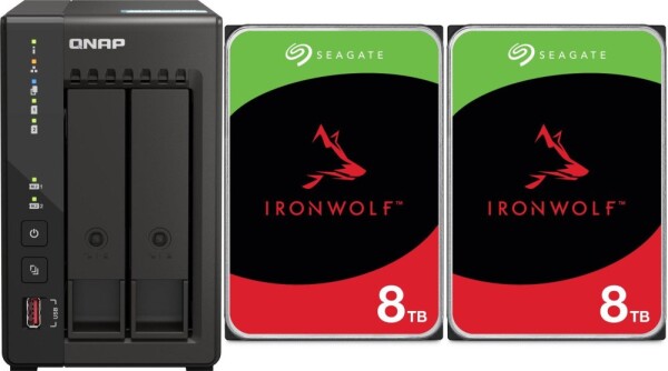 Qnap TS-253E-8G + 2x Seagate IronWolf 8TB (ST8000VN004)