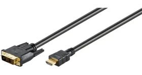 Goobay 51580 čierna / Kábel HDMI - DVI-D / pozlátené konektory / 2 m (51580)