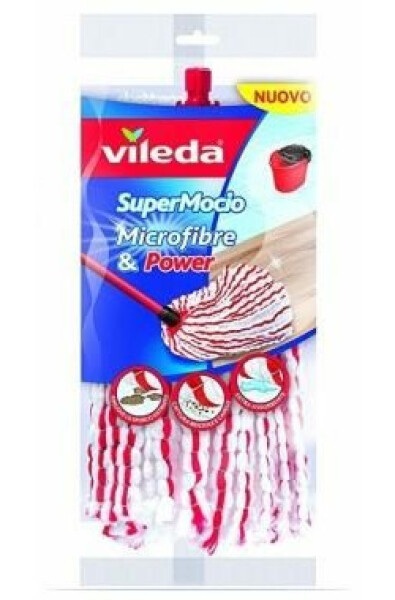 Vileda Náhradný nástavec pre mopy Supermocio Microfibre amp; Power / vhodné na tvrdé podlahy (157919-V)